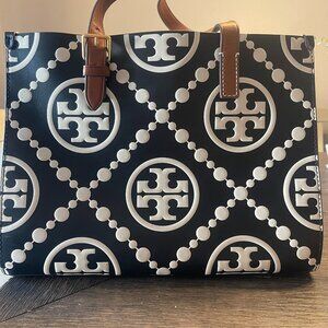 Tory Burch T Monogram Contrast Embossed Tote